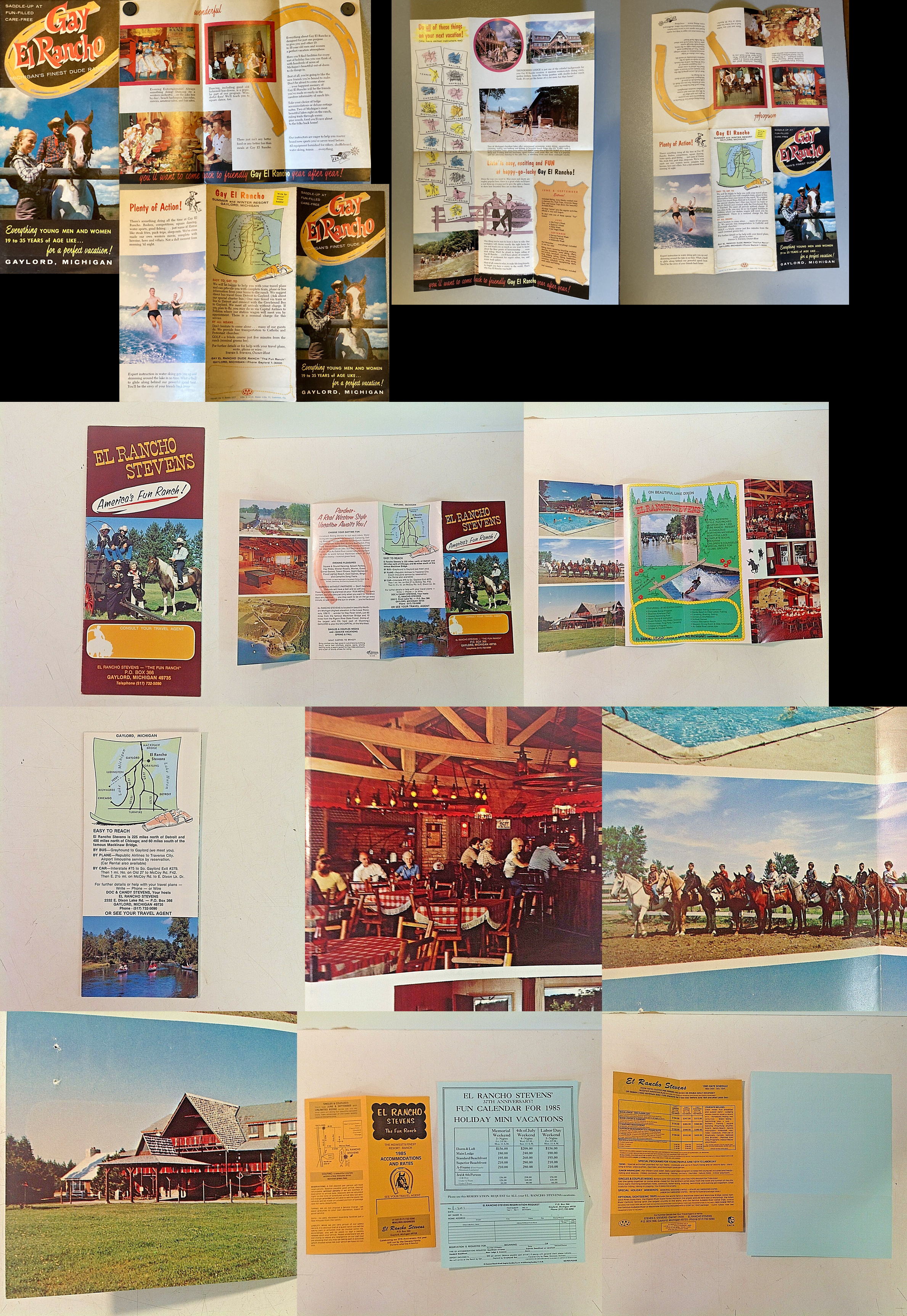 Sojourn Lakeside Resort (Gay El Rancho Ranch, El Rancho Stevens Ranch) - Smattering Of Brochures (newer photo)